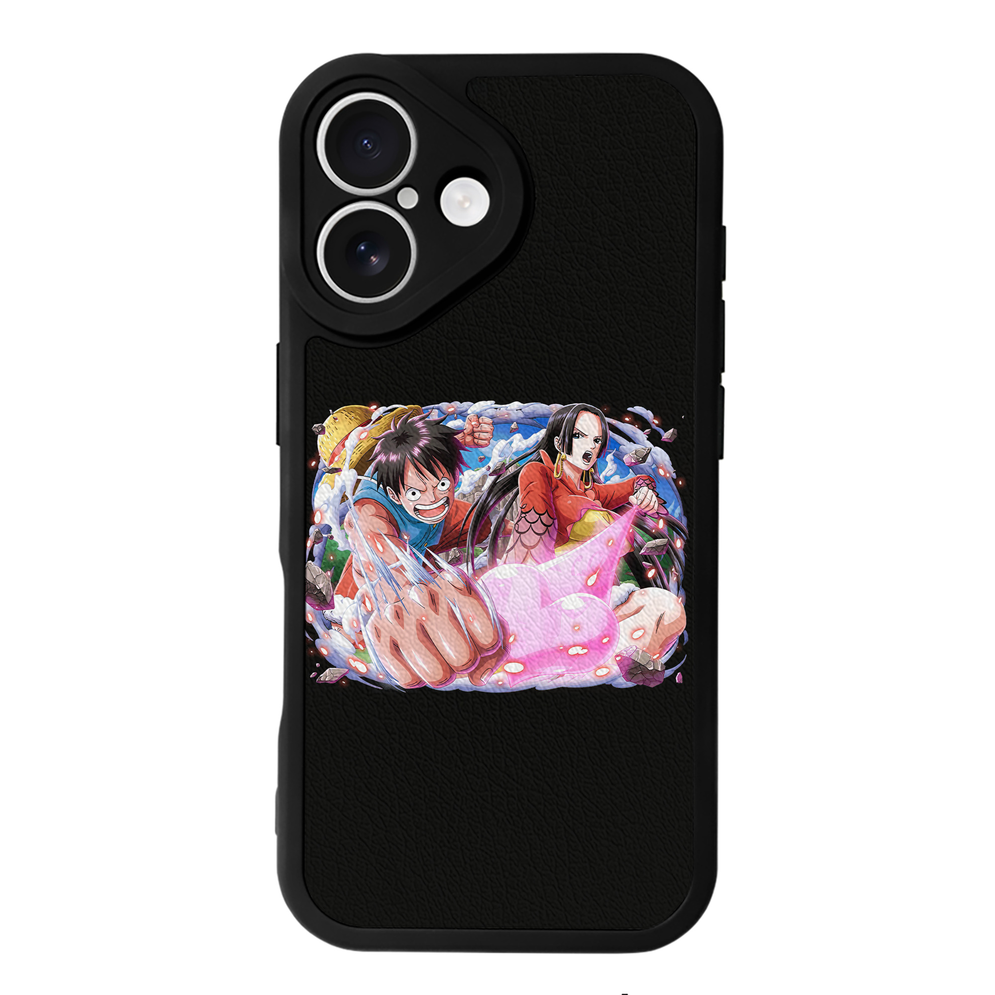 （画像用） ワンピース モンキー・D・ルフィ ONE PIECE Monkey D. Luffy 【iPhone 16シリーズ対応】シリコンスマホケース（レザー調） 材質：シリコン
